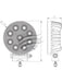 Ignite LED Round Worklamp Flood Beam 60 9-36V 36W 36 LEDs Black IWL3601RF Ignite - Micks Gone Bush