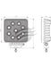 Ignite LED Square Worklamp Flood Beam 60° 9-36V 36W 36 LEDs Black IWL3601SF Ignite - Micks Gone Bush