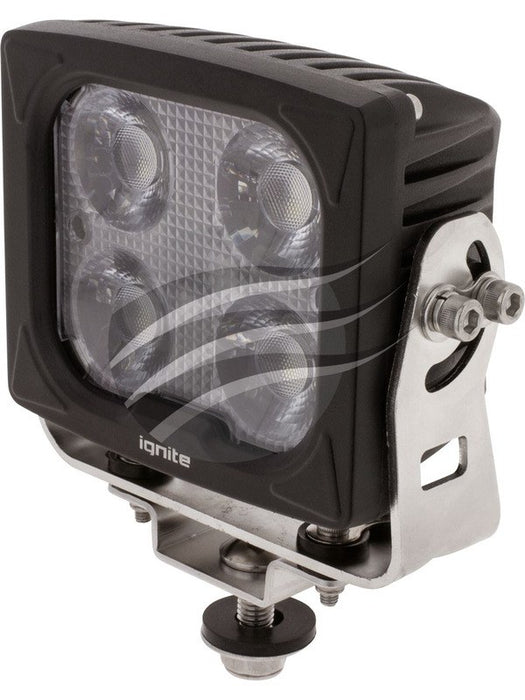 Ignite LED Square Worklamp Flood Beam 9-60V 43W [ref Narva 72453] IWL410F2 Ignite - Micks Gone Bush