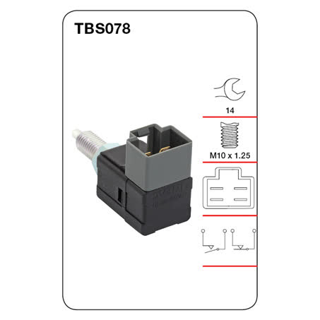 Tridon Stop Light Switch TBS078 M10 X 1.25 Dual Circuit SWITCH TRIDON - Micks Gone Bush