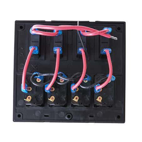 Drivetech 4X4 Rocker 4 Switch Panel On-off Spst 12/24V Blue Illumination DT-11030 SWITCH DRIVETECH 4X4 - Micks Gone Bush
