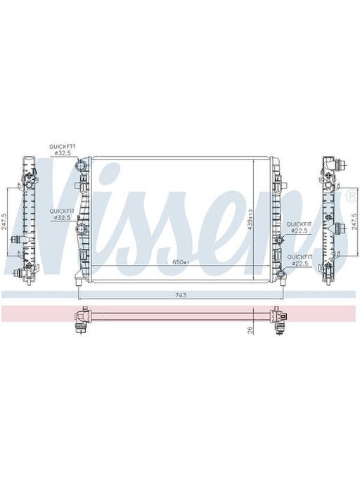 Nissens Radiator For VW Polo AW 7/2017-On Petrol A/T M/T Skoda Audi A1 JR4560J Nissens - Micks Gone Bush
