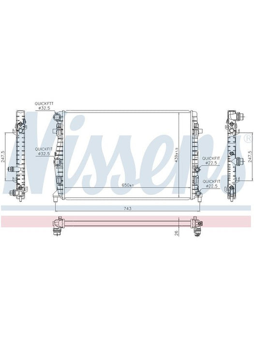 Nissens Radiator For VW Polo AW 7/2017-On Petrol A/T M/T Skoda Audi A1 JR4560J Nissens - Micks Gone Bush
