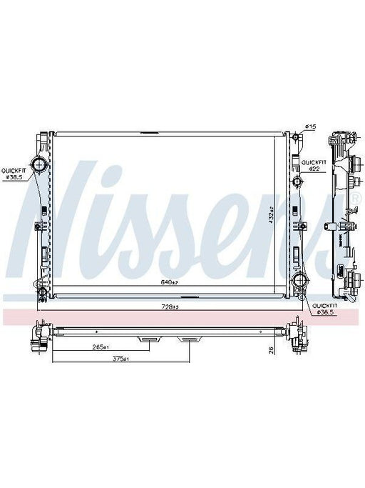 Nissens Radiator Fits Mercedes Benz C Class C220 2.0 Diesel 4/18 AT/MT JR5073J Nissens - Micks Gone Bush