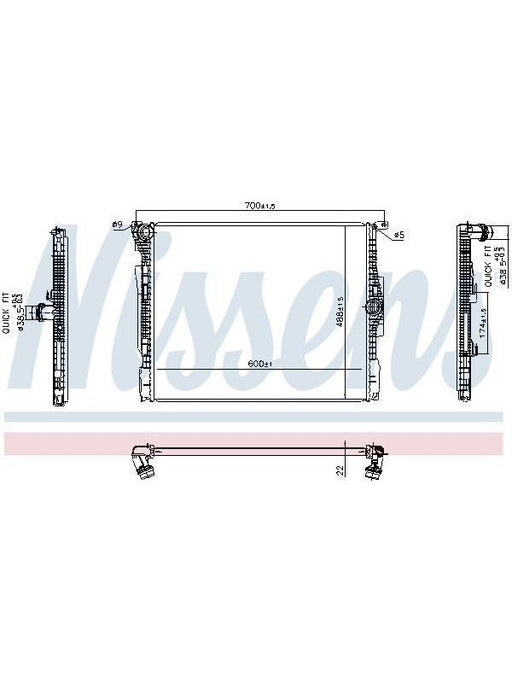 Nissens Radiator Fits BMW 1 Series F40 120I 7/16-6/19 AT/MT JR5074J Nissens - Micks Gone Bush