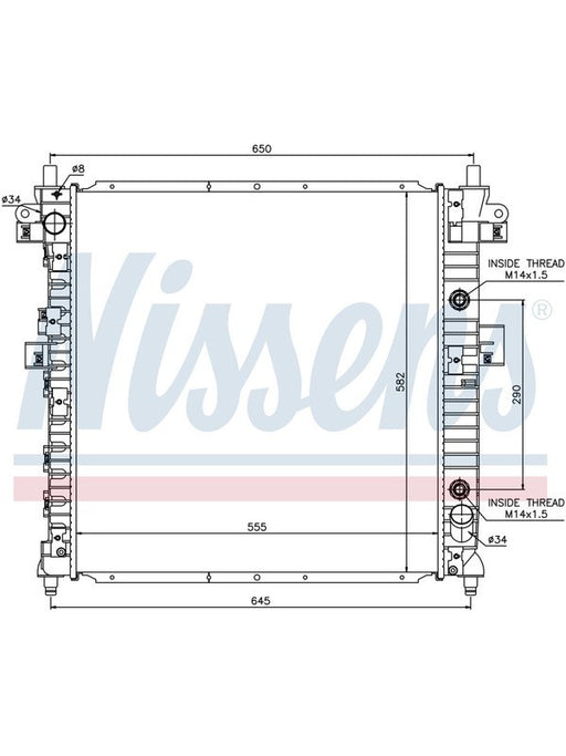 Nissens Radiator For SsangYong Actyon 2006-On 2.0L Diesel JR5211J Nissens - Micks Gone Bush