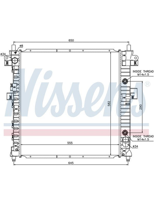 Nissens Radiator For SsangYong Actyon 2006-On 2.0L Diesel JR5211J Nissens - Micks Gone Bush