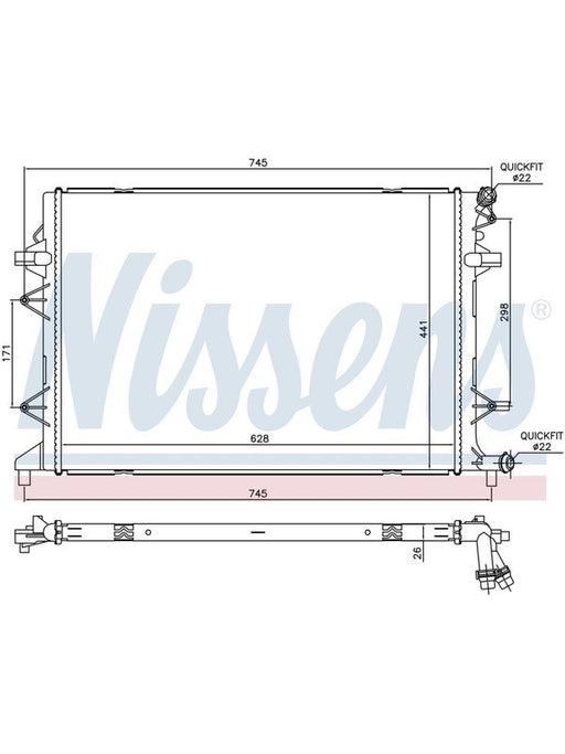 Nissens Radiator Fits VW Caddy 5/2017 3/2021 2K DCT 2.0L Diesel JR6869J Nissens - Micks Gone Bush