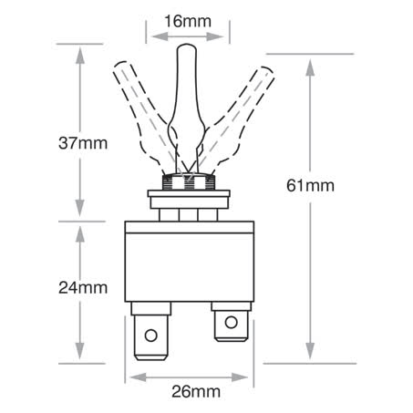 Narva Toggle Switch Momentary On/off/momentary On Spdt 15A 12V - 60048BL SWITCH NARVA - Micks Gone Bush