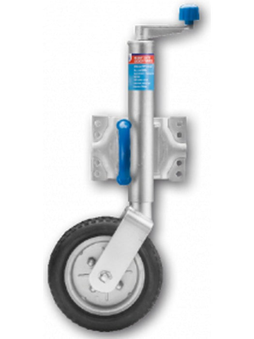ARK 10" Jockey Wheel Heavy Duty Steel Rim Solid Rubber Wheel Swivel U-Bolt JW10SUHD ARK - Micks Gone Bush