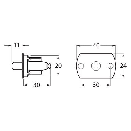 Hella Door Light Switch On Mom Off Spst 2A 12V Part No. 4550 SWITCH HELLA - Micks Gone Bush