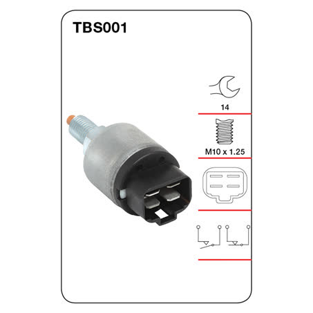 Tridon Stop Light Switch TBS001 M10 X 1.25 Dual Circuit SWITCH TRIDON - Micks Gone Bush
