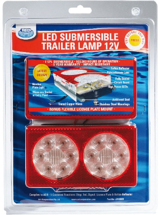 ARK LED Submersible Stop/Tail/Indicator Lamps 12V Right with License Pack of 2 LD158 ARK - Micks Gone Bush