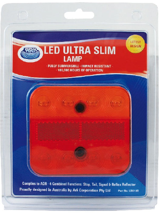 ARK LED Stop/Tail/Indicator Lamp 12V w/ Reflex Reflector 100X90X17mm LDU10MB ARK - Micks Gone Bush