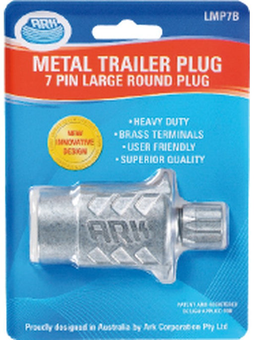 ARK 7 Pin Large Round Trailer Plug Metal Common All States Blister Pack LMP7B ARK - Micks Gone Bush