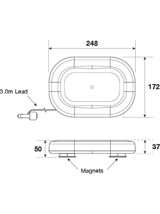 Jaylec LED Mini Lightbar 12/24V Magnetic Mount [ref Narva 85012A] LS9605 Light Bars Jaylec - Micks Gone Bush