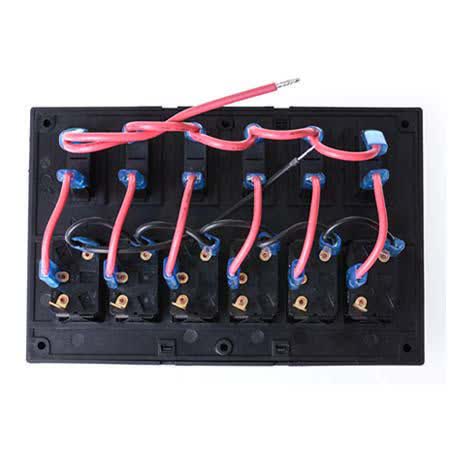 Thunder 6 Way Rocker Switch Panel On-off Spst 12/24V Blue Illuminated 20A Part No. TDR11031 SWITCH THUNDER - Micks Gone Bush