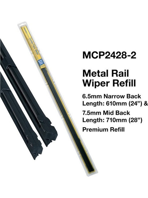Tridon Wiper Blade Refill Metal Rail Combo Pack x 2 610mm & 710mm MCP2428-2 Tridon - Micks Gone Bush