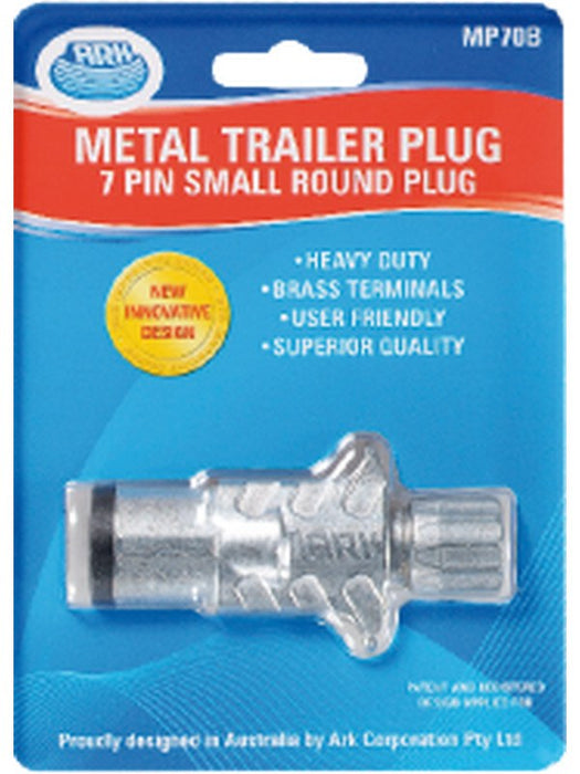ARK 7 Pin Small Round Trailer Plug Metal Common Tas Qld Nsw & Wa Pack MP70B ARK - Micks Gone Bush