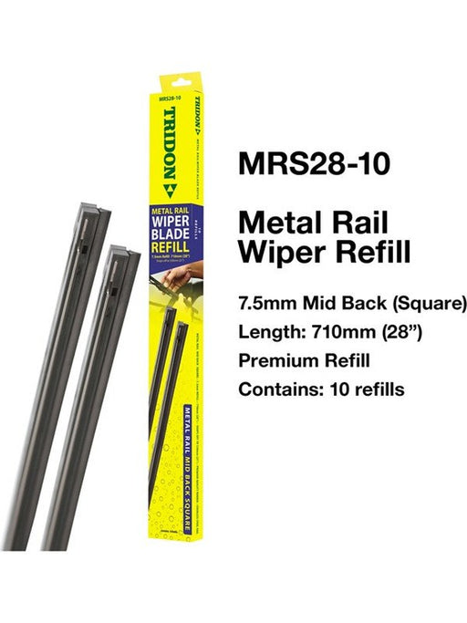 Tridon Wiper Blade Refill Metal Rail Mid Back Square 10 Pack 710mm MRS28-10 Tridon - Micks Gone Bush