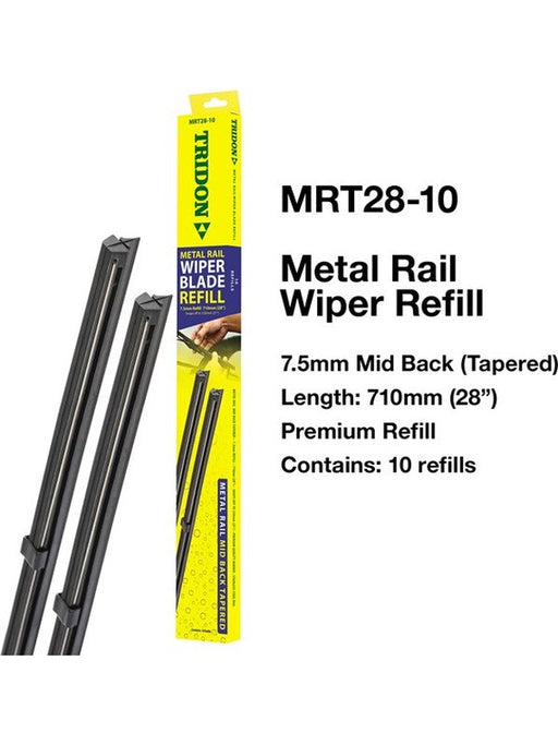 Tridon Wiper Blade Refill Metal Rail Mid Back Tapered 10 Pack 710mm MRT28-10 Tridon - Micks Gone Bush