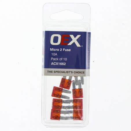 OEX Micro 2 Blade Fuse 10A Red Pack Of 10 - Part No. ACX1662 FUSE OEX - Micks Gone Bush