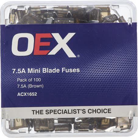 OEX Mini Blade Fuse 7.5A Brown Pack Of 100 ACX1652 FUSE OEX - Micks Gone Bush