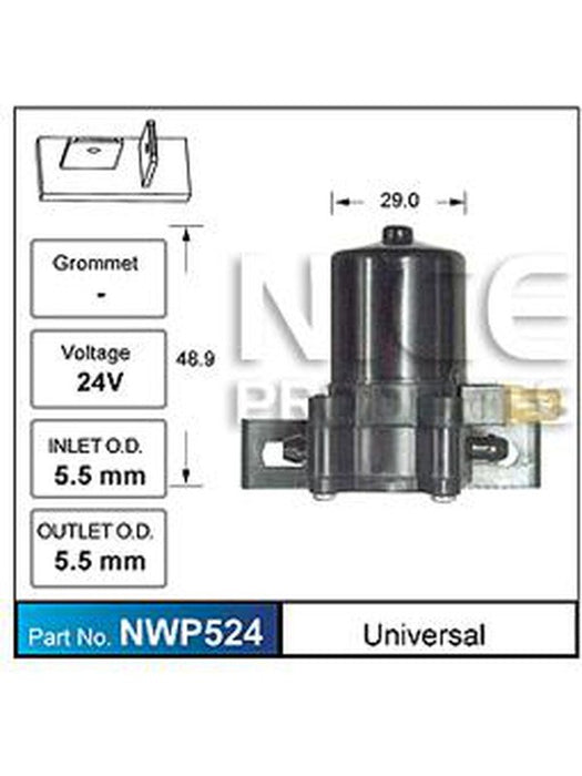 Nice Windscreen Washer Pump 24V Universal (NWP524) NCE-NWP524 Nice Products - Micks Gone Bush