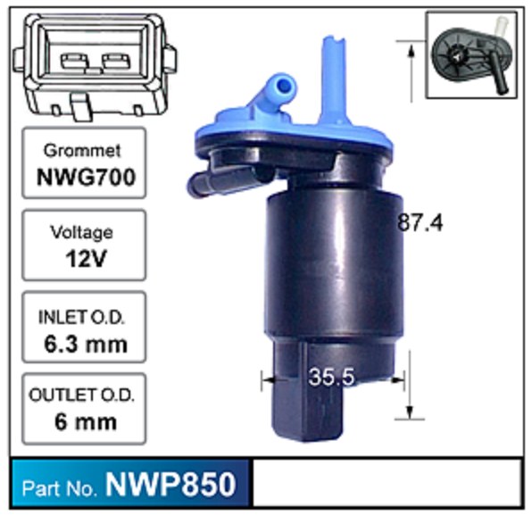 Nice Windscreen Washer Pump For Holden Th Astra NWP850 Nice Products - Micks Gone Bush