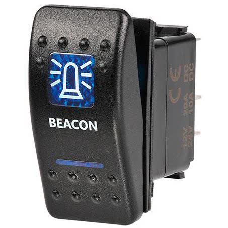 Narva Sealed Rocker Switch Off/on Spdt 12V Blue Illuminated Beacon Symbol 20A Part No. 63147BL SWITCH NARVA - Micks Gone Bush