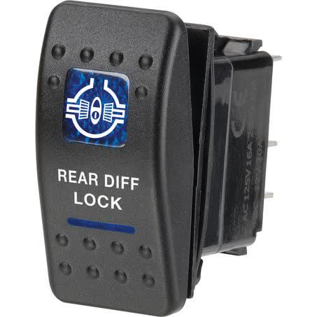 Narva Sealed Rocker Switch Off/on Spdt 12V Blue Illuminated Rear Diff Lock Symbol 63138BL SWITCH NARVA - Micks Gone Bush