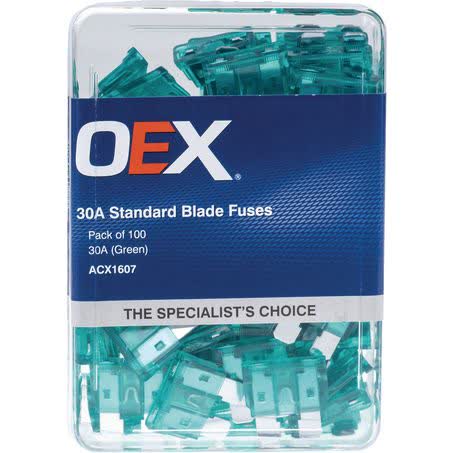 OEX Standard Blade Fuse 30A Green Pack Of 100 - Part No. ACX1607 FUSE OEX - Micks Gone Bush