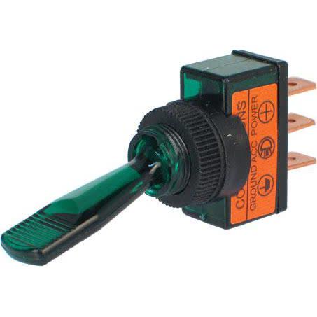 Narva Toggle Switch Off/on Spst Green Illuminated 20A 12V 60052BL SWITCH NARVA - Micks Gone Bush