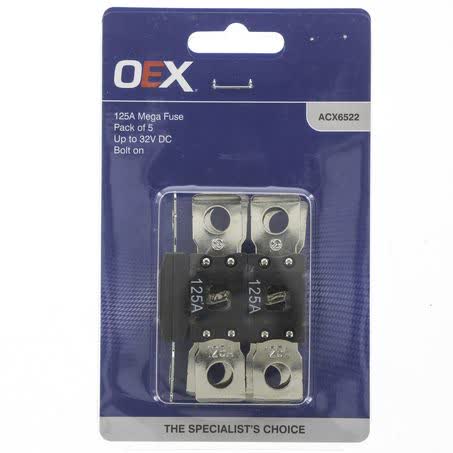OEX Mega Fuse 125A Bolt On Pack Of 5 - ACX6522 FUSE OEX - Micks Gone Bush