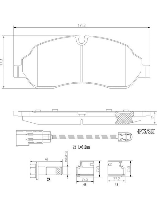 Brembo Ceramic Brake Pads P24171N Brembo - Micks Gone Bush