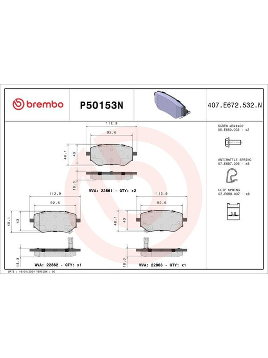 Brembo Brake Pads P50153N Brake Pads Brembo - Micks Gone Bush