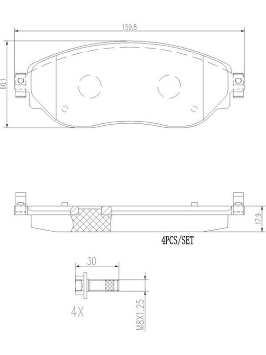 Brembo Ceramic Brake Pads P59082N Brembo - Micks Gone Bush