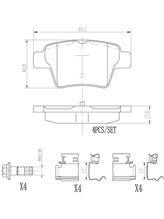 Brembo Ceramic Brake Pads P61080N Brembo - Micks Gone Bush