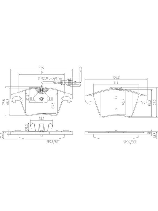 Brembo Ceramic Brake Pads P85090N Brembo - Micks Gone Bush
