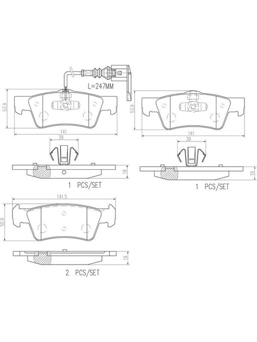 Brembo Ceramic Brake Pads P85091N Brake Pads Brembo - Micks Gone Bush