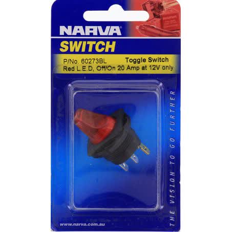 Narva Duckbill Toggle Switch Off/on Spst Red LED 12V 20A Part No. 60273BL SWITCH NARVA - Micks Gone Bush