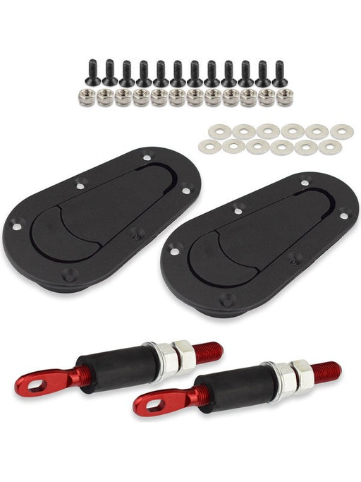 Proflow Bonnet Hood Pins, Plush Flush, Aluminium Pins, Locking, 4.96 PFEBL500 Proflow - Micks Gone Bush
