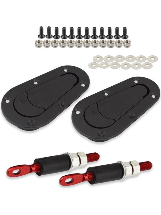 Proflow Bonnet Hood Pins, Plush Flush, Aluminium Pins, Locking, 4.96 PFEBL500 Proflow - Micks Gone Bush