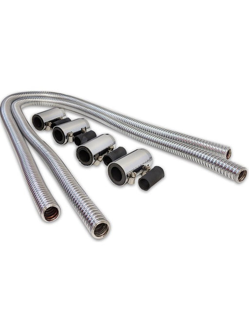 Proflow Heater Hose Flexible, Stainless Steel Chrome Kit, .44in. Len PFECHR44 Proflow - Micks Gone Bush