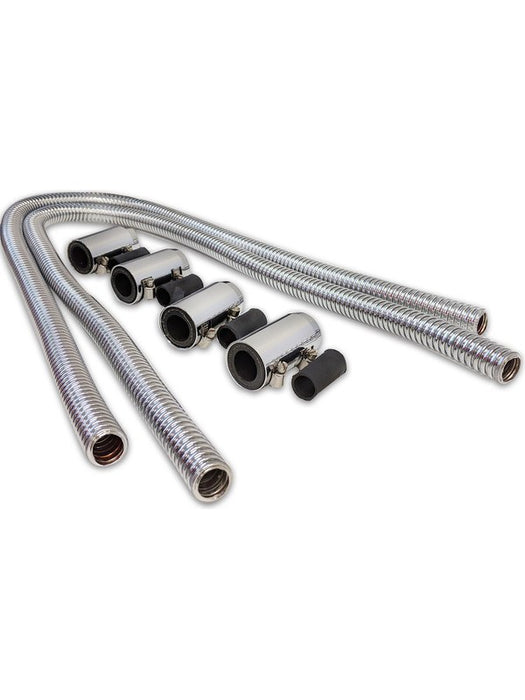 Proflow Heater Hose Flexible, Stainless Steel Chrome Kit, .44in. Len PFECHR44 Proflow - Micks Gone Bush