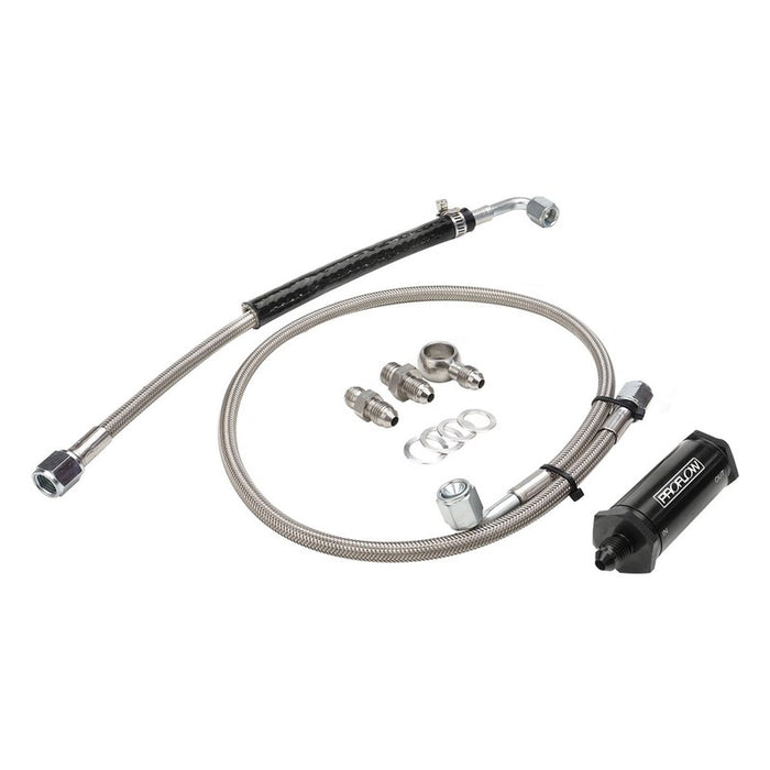 Proflow Turbo Oil Feed Line Kit Braided Hose 30 Micron Filter For Ford Falcon PFEOSFDTBO-FG Proflow - Micks Gone Bush