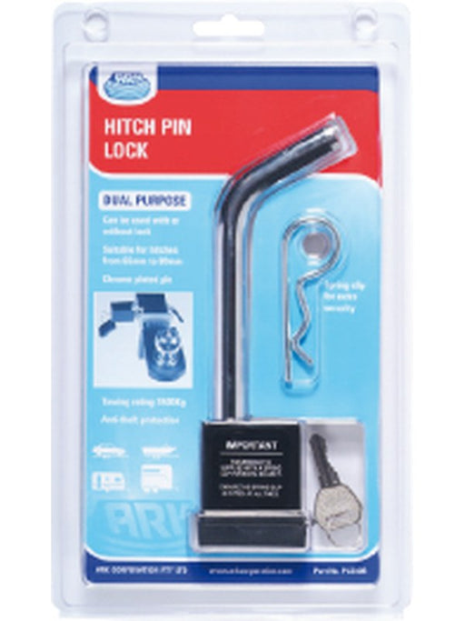 ARK Hitch Pin Lock Square Lock Chrome T/S Hitches 65mm To 80mm with Lock PLS80B ARK - Micks Gone Bush