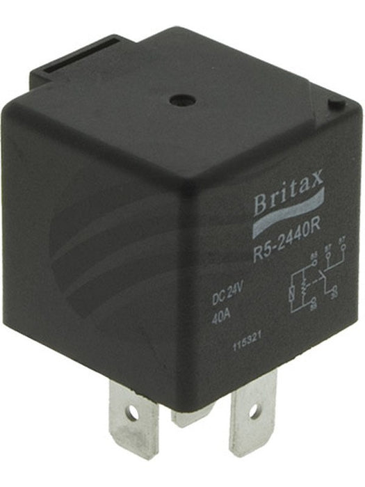 Britax Mini Relay 24V 20Amp N/O 5 Pin Resistor Type Removable Bkt PR0016 Britax - Micks Gone Bush