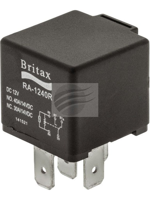 Britax C/Over Mini Relay 12V 40/40Amp 5 Pin 30 & 86 Reversed VT Fan Ass PR0030 Britax - Micks Gone Bush