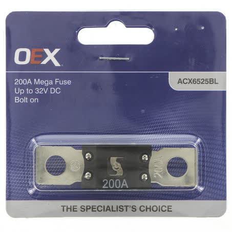 OEX Mega Fuse 200A Bolt On Single Pack 32V DC Part No. ACX6525BL FUSE OEX - Micks Gone Bush